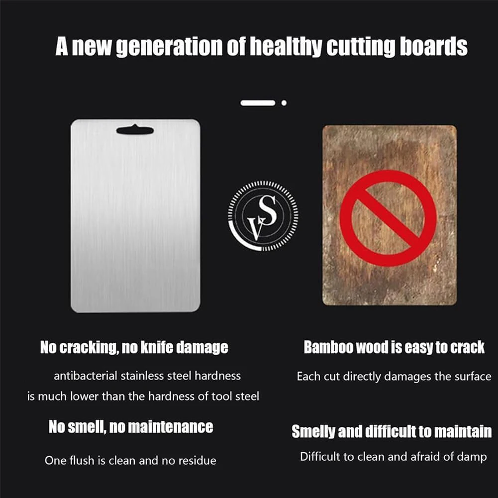 3 Sizes Scratch Resistant Double Sided Pure Titanium Cutting Board Chopping Board for Kitchen
