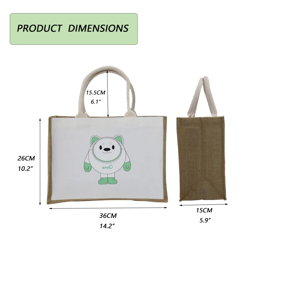 wholesale burlap laminated appearance new coming china jute canvas beach tote shopping bag blank with custom printed logo