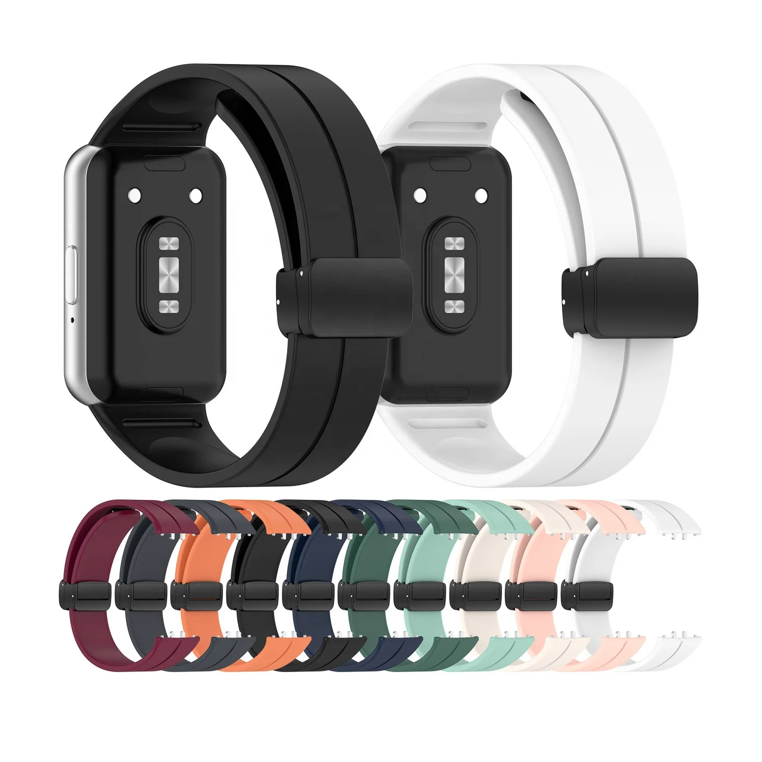 Magnetic Buckle Silicone Sport Band for Samsung Galaxy Fit 3 Strap Fit3 SM-R390 Bracelet