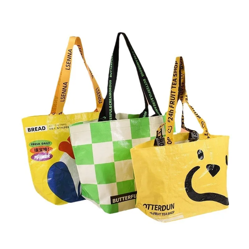 Fashion Heavy Duty Print Folding Reusable Tote Bag Portable Pp Large Foldable Grocery Shopping Bags