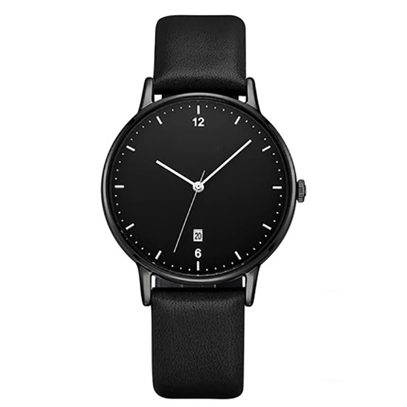 Cheap Men Sport Quartz Watch Minimalistwatches Week And Date Chronograph Watch Fashion Leather Strap Watch For Boy