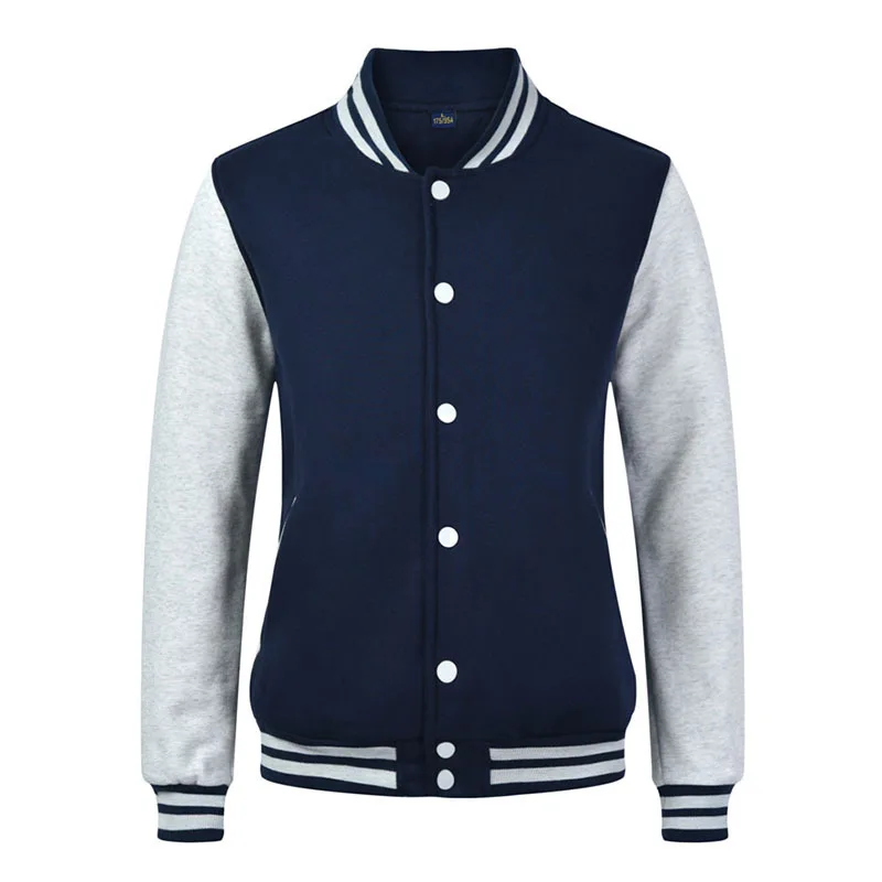 Custom Wholesale Printed Logo Blank Plain Polyester Black Boys Bomber Baseball Varsity Jackets For Men