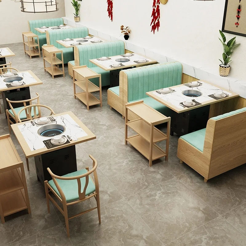 Dansen, ресторанное оборудование, квадратная каменная тарелка, встроенный бездымный стол для барбекю