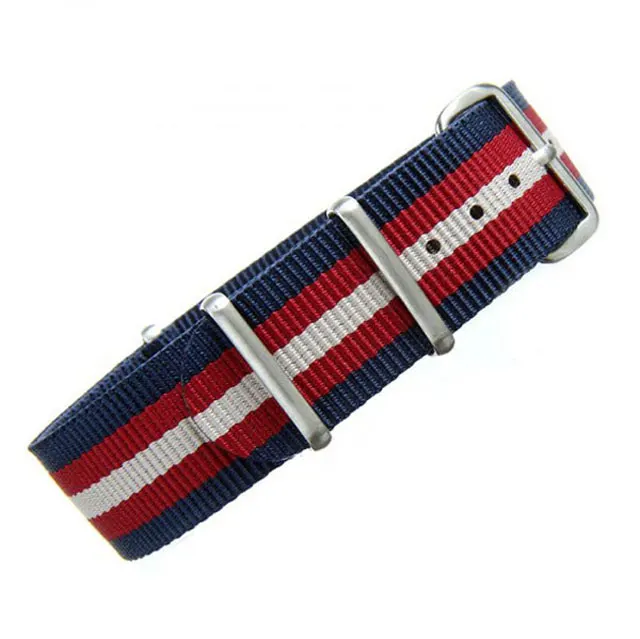 Luxury Upgraded PVD Black/Bronze/Blue Buckle New Twill Braided Nylon Watch Bands Fabric watch Straps