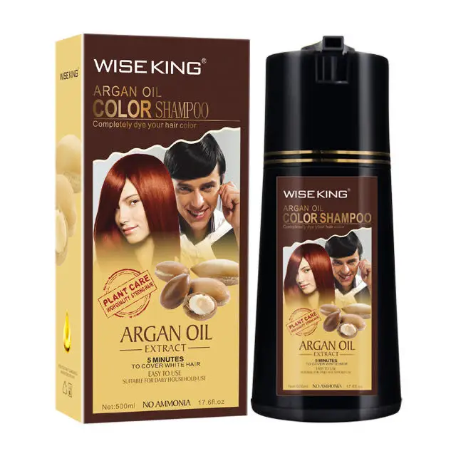 
Black keratin coloring hair dye shampoo dark brown shampoo with sachet and bottle packing fast cover white and grey hair 