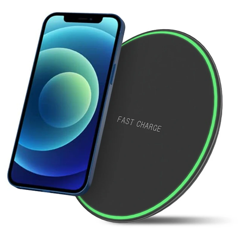 OEM 15W 10W Qi Wireless Charger Pad LED Light Fast Charging Wireless Charger for phone 13 12 mini 11 Pro Xs Max X 8 Plus