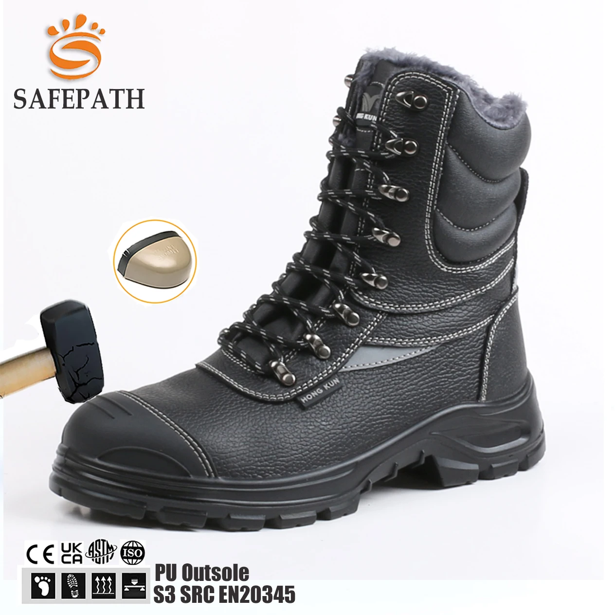 Autumn Winter Fashion Comfortable Waterproof Anti-smash Anti-puncture kevlar Industrial Construction Safety Shoes  for Labours