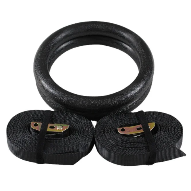 Wholesale wooden rings gym rope gym ring with custom logo