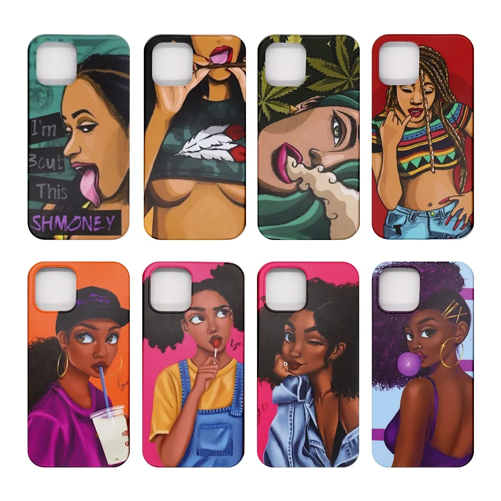 Melanin Phone Cases For iPhone Black Girl Magic Phone Case Black Woman Matte TPU Soft Print Case For iPhone 11 12 13