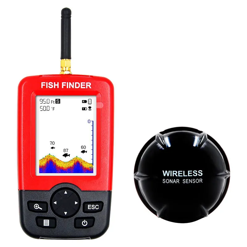 Wireless Sonar Fish Finder Alarm 100M/328ft Portable Fishing lure Echo Sounder Fishing Finder