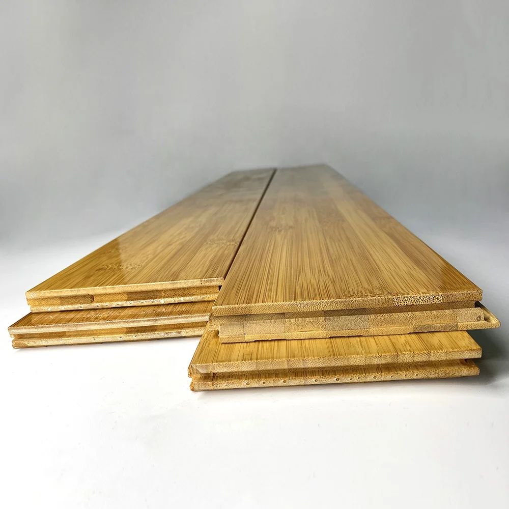 Smooth Surface High Glosss Solid Bamboo Flooring Parquet With Click Lock