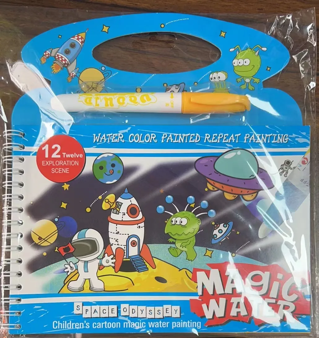 Girls 2-4 Years Set Gift Box Reusable Magic Water Coloring Books Educational Water Doodle Painting Drawing Toys