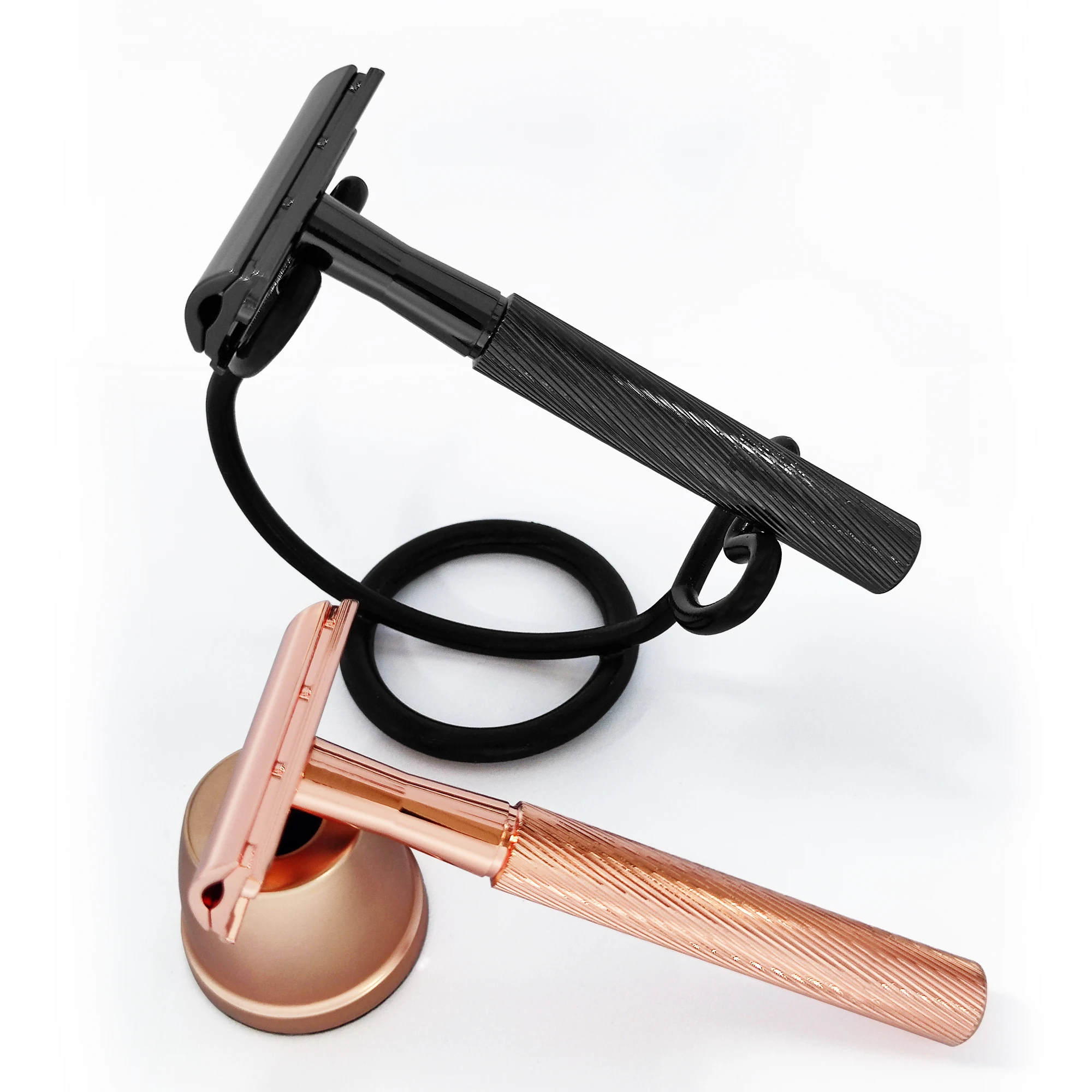 Light charm safety razor rose gold woman double edge blade metal safety shaving razor