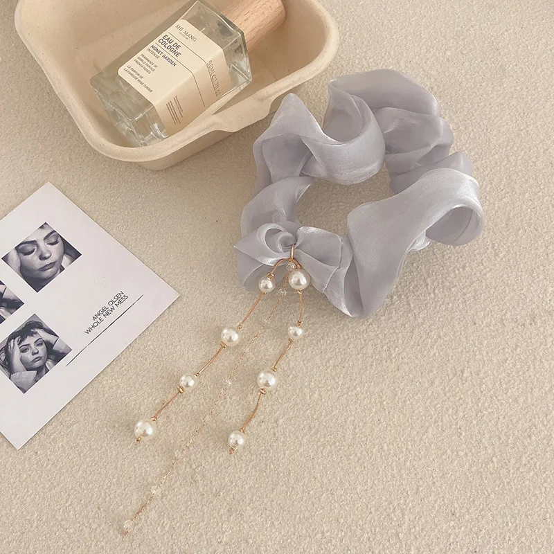 Large Solid Color Silk Scrunchies Fashion Scrunchy Hair Band Elastic Scrunchies In Various Colors