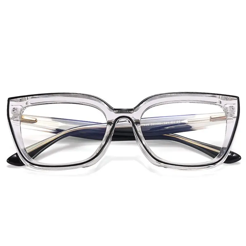New Design Trendy Fashion Big Frame Ladies TR90 Glasses Frame Blue Light Optical Eyeglasses