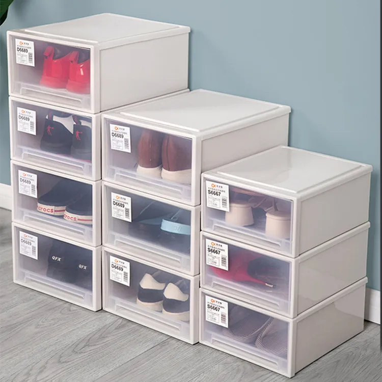 transparent stackable shoe case storage boxes for shoe display box
