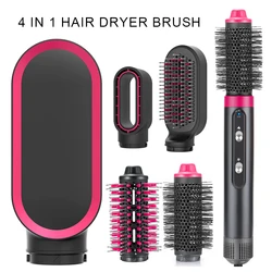 One Step 4 in 1 Hot Air Comb Hair Straightening Curling Brush Dryer Styling Interchangeable Hot Comb Air Blow Dry Brush