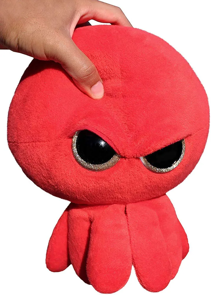 2297 Large Adorable Super Soft Plush Stuffed Animal Toy 12 Inch Red Octopus With Glitter Eyes Kids Adults Gift Plush Octopus Toy