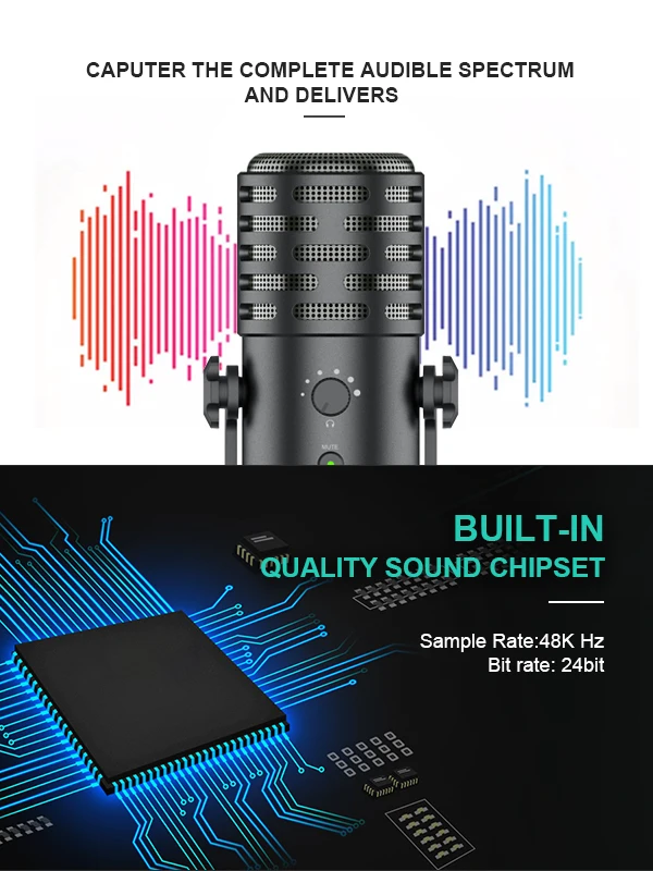 youtube microphone usb c microphone mic for pc Singing meeting online class Podcast Recording Studio