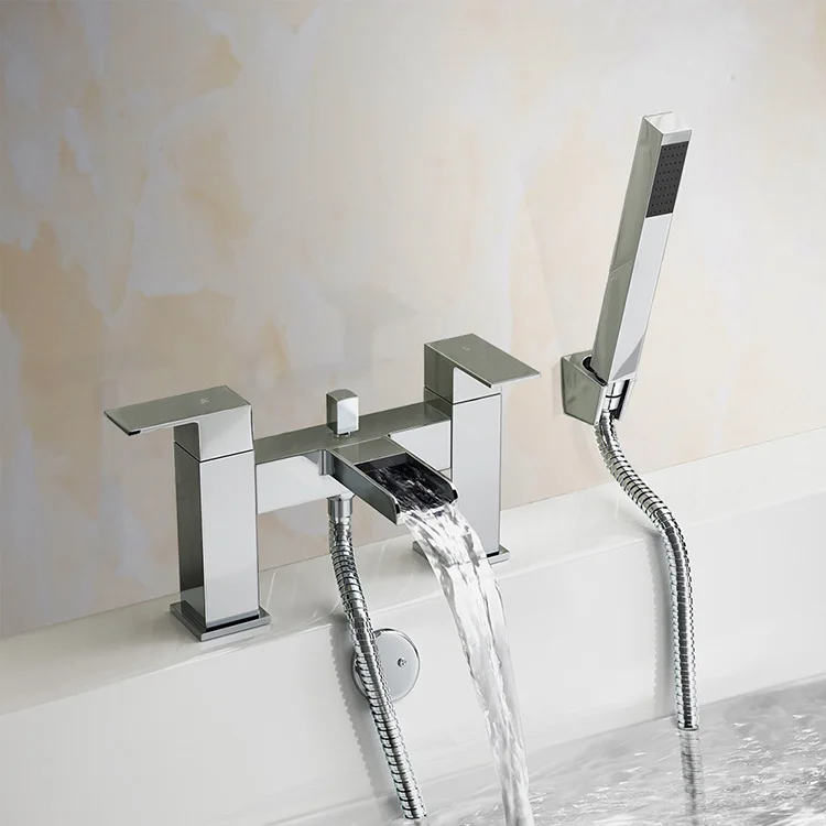 High quality bathroom double handles brass bath shower faucet hot cold mixer tap wall mounted mixer tap Bathtub Mixer