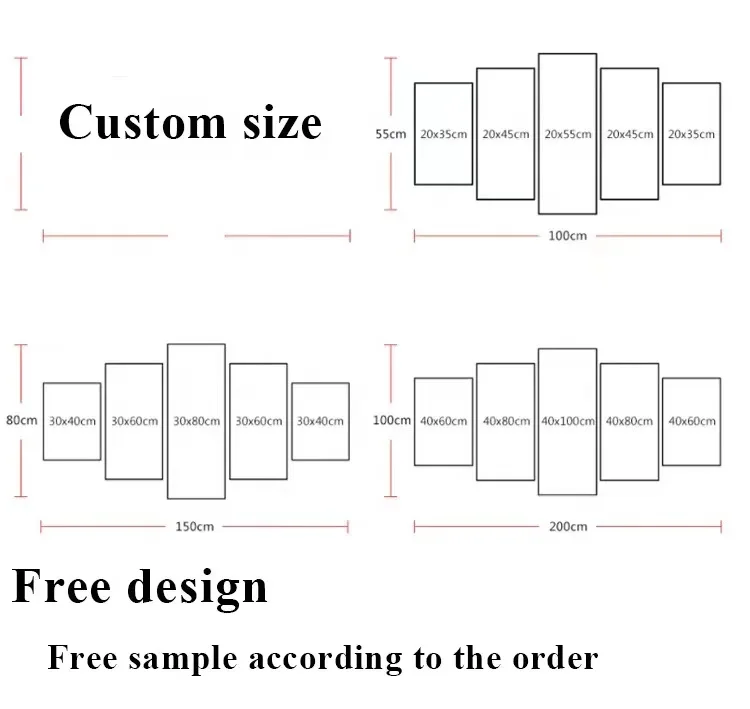 Custom HD Scenery Canvas Panel Decor Waterfall Painting Home Decoration Landscape bedroom Picture Prints 5 panel Wall Art