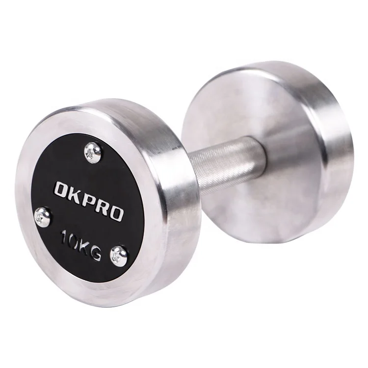 OKPRO хромированные гантели для тренажерного зала из нержавеющей стали