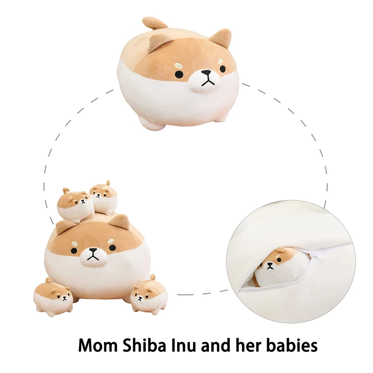 Custom Animal Stuffed Cartoon Doll Plush Toys Panda Seal Shiba Inu Shape Soft Pillow for Baby Kids