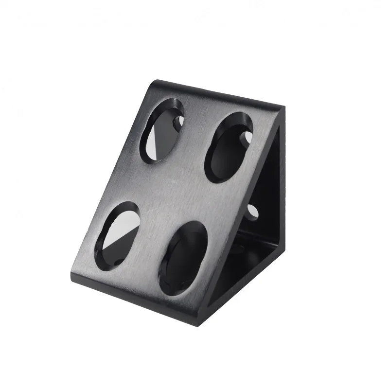 china manufacturer 6395  15 series 8 hole triangle cnc aluminum Corner Bracket for T- slot aluminum profiles 10/15 inches
