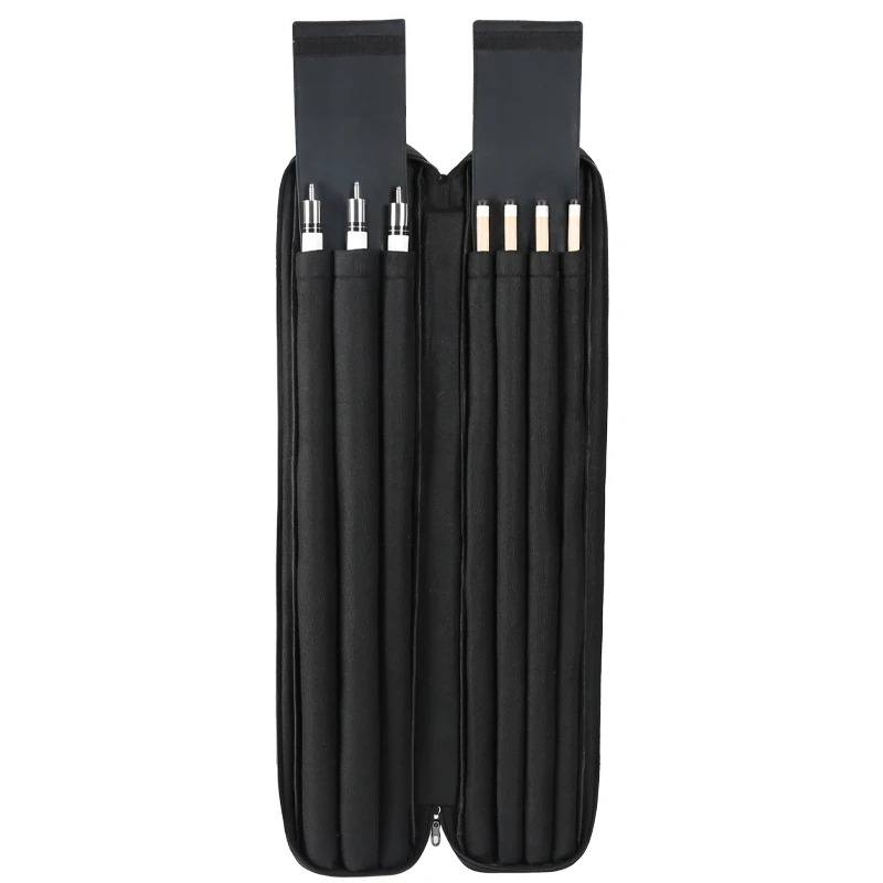 Custom Soft Snooker Billiard Carrying Case Waterproof Double Shoulder Straps Accommodates 3 Butts 4 Shafts Perfect Pool Cue Bag