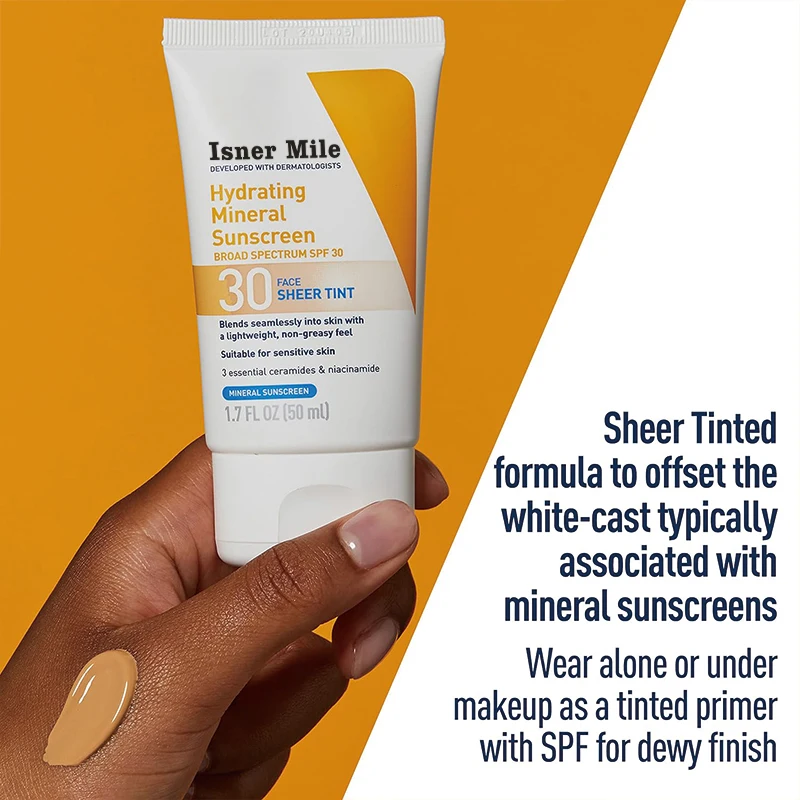 Hydrating Mineral Sunscreen with Sheer Tinted with Zinc Oxide Titanium Dioxide Blends Moisturizer SPF 30 Sunscreen & Tanning