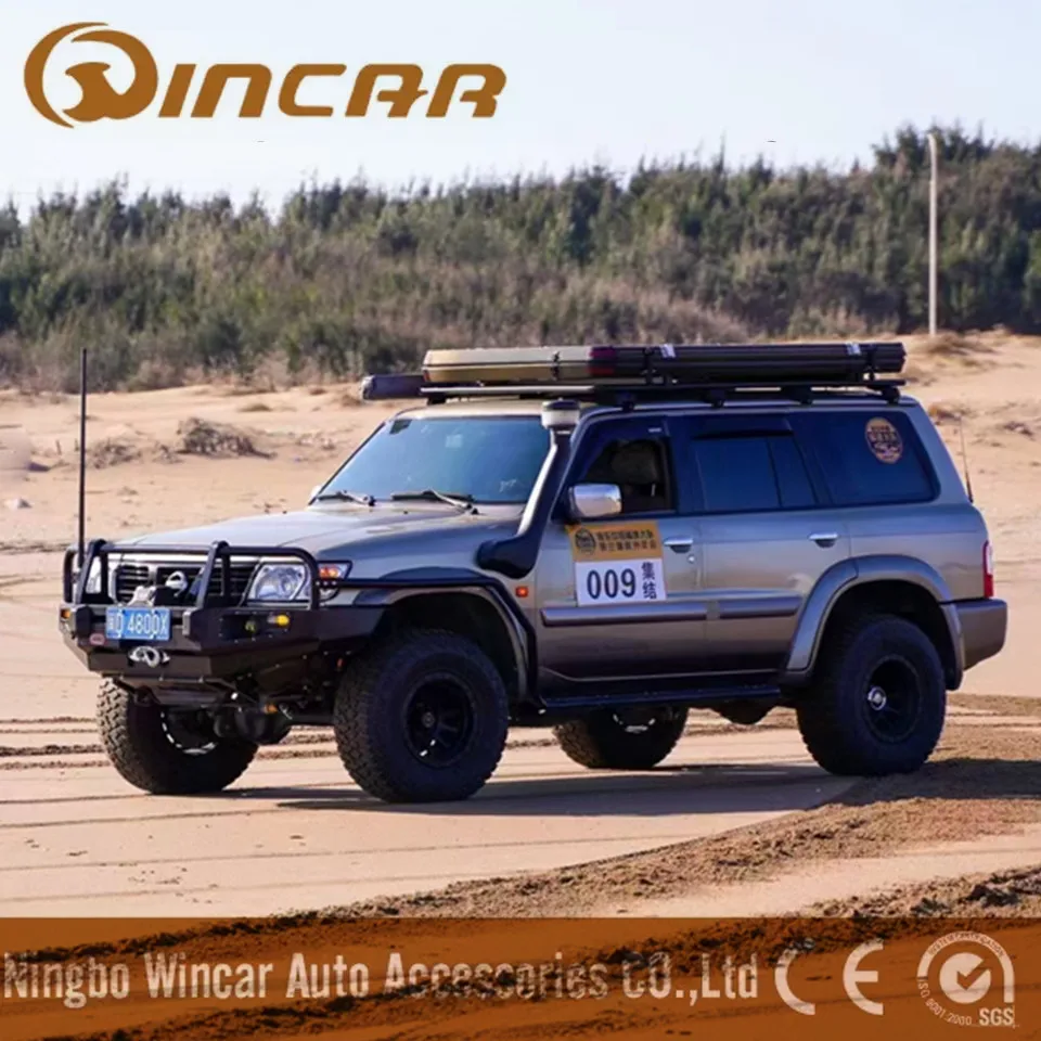 Auto Accessories Heavy Duty Powder Coated Black Steel Bullbar Front Bumper For Patrol Y61 Y62 Y63