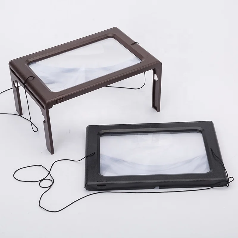 TH-275205C A5 размер складной пластиковый 2.5X 6 светодиодов Hands Free Лупа для
