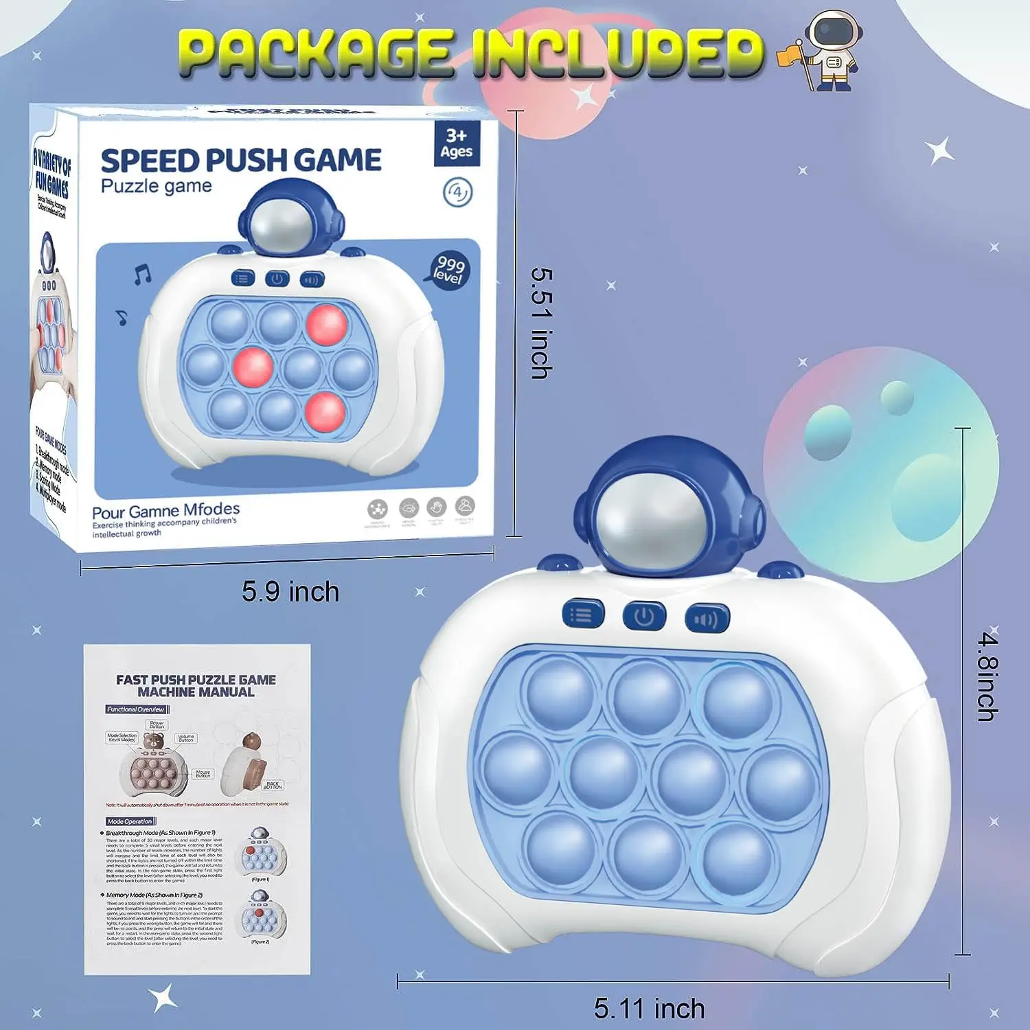 Быстрый Push Pop игра It Fidget Toys Pro для детей взрослых портативная быстрая головоломка игровой автомат Bubble игрушка