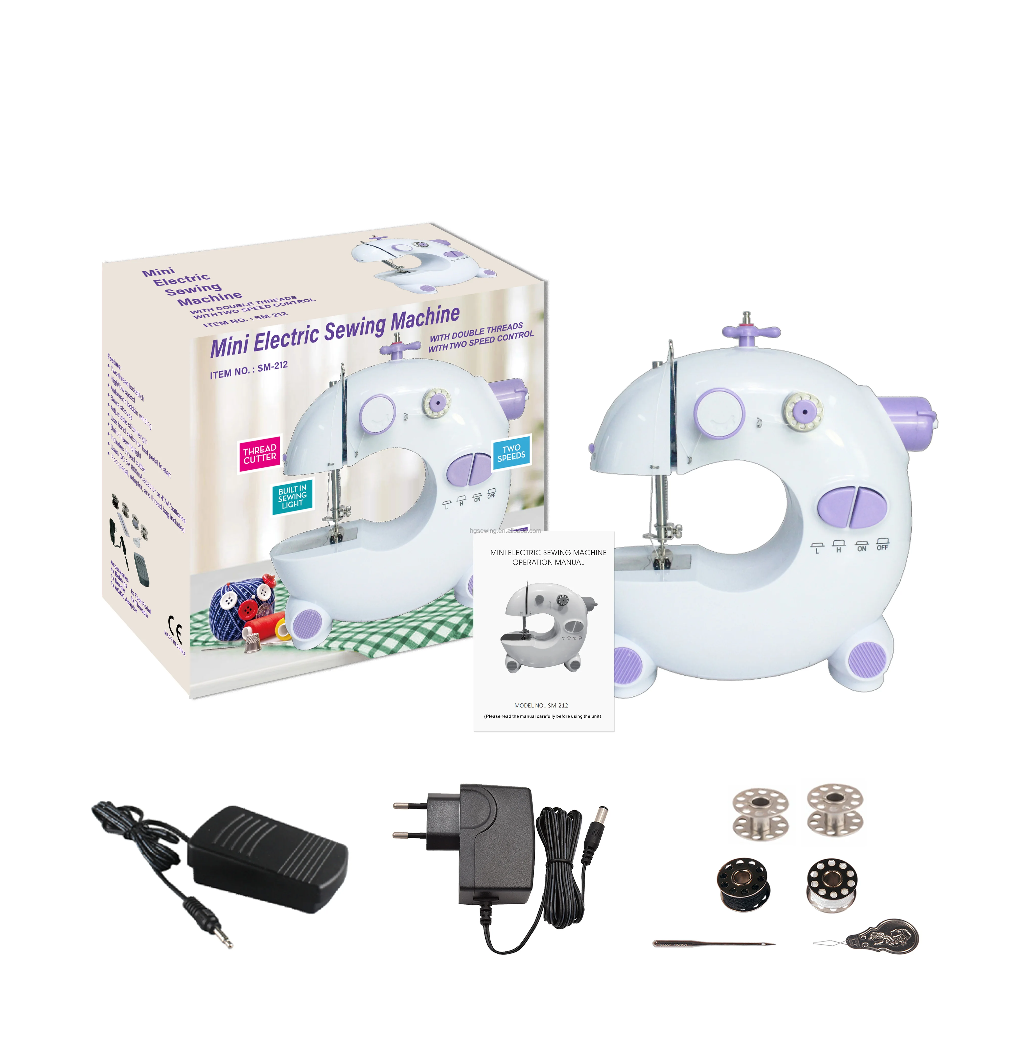 VOF factory price 2024 new arrival portable electric lock stitch Mini sewing machine
