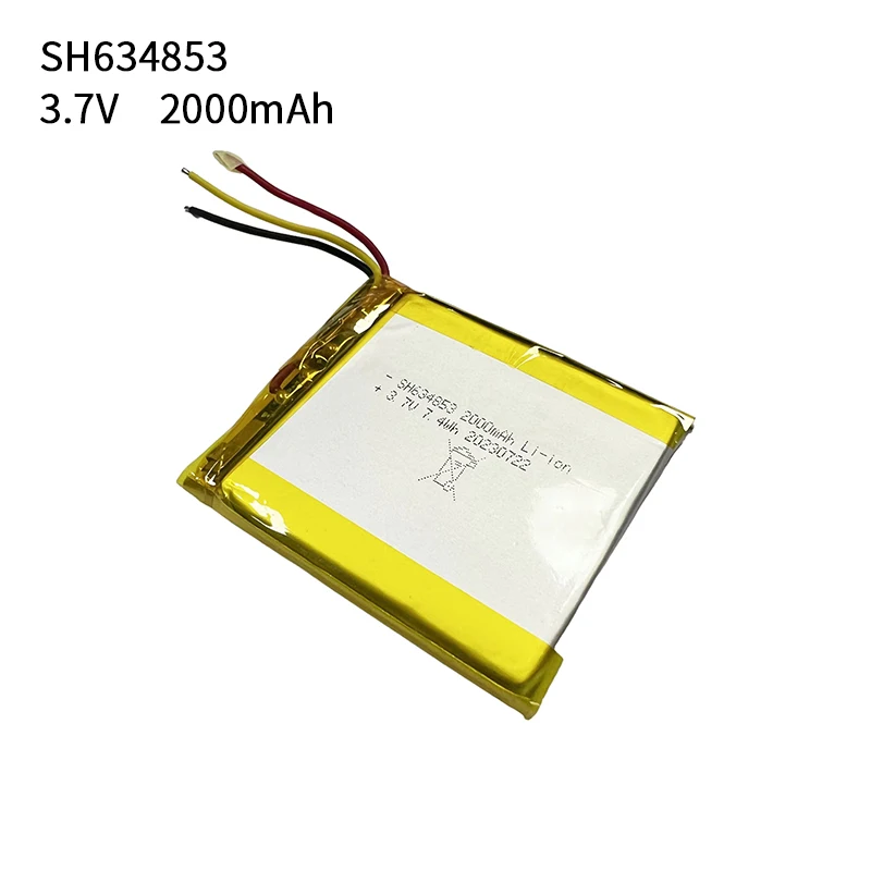 Customized cheap CE li-polymer rechargeable 3.6v 600mah lithium po 634853 lipo battery 3.7v 7.4wh 2000mah li ion polymer battery