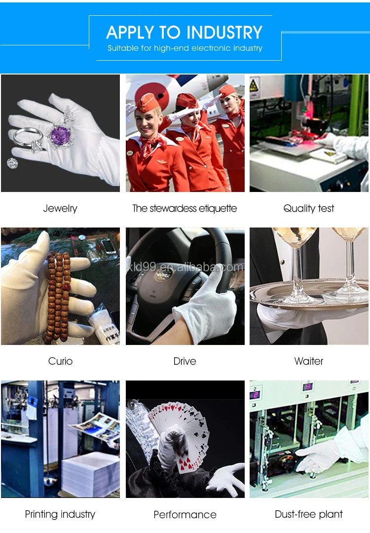 White Jewelry Polishing Gloves Dust Proof Microfiber Gloves White Clean Cloth Glove