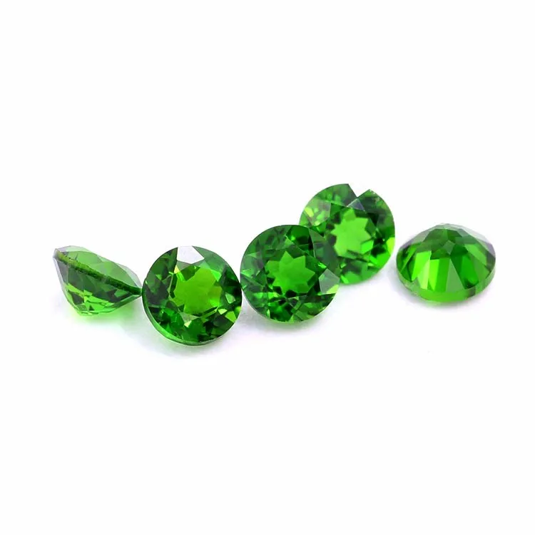 Wuzhou natural loose gemstone wholesale high quality  green garnet  raw material