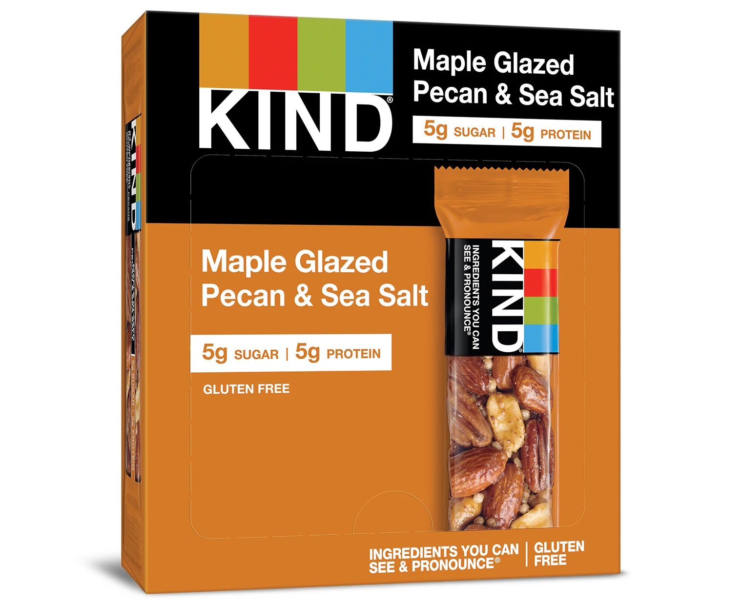 Оптовая продажа, американские закуски, кленовый глазурованный орех пекан и морская соль, шоколадная батонка, закуски, пополнение энергией, стандартная полка из материала