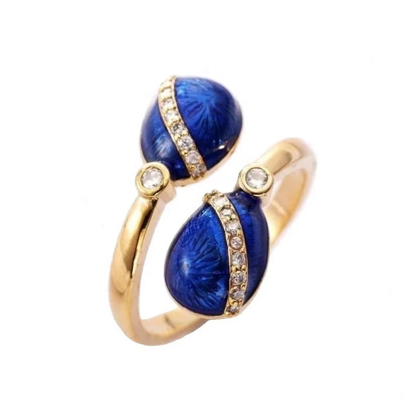 2024 новейшие русские стильные Эмалированные кольца для яиц Faberge модные украшения для женщин и мужчин