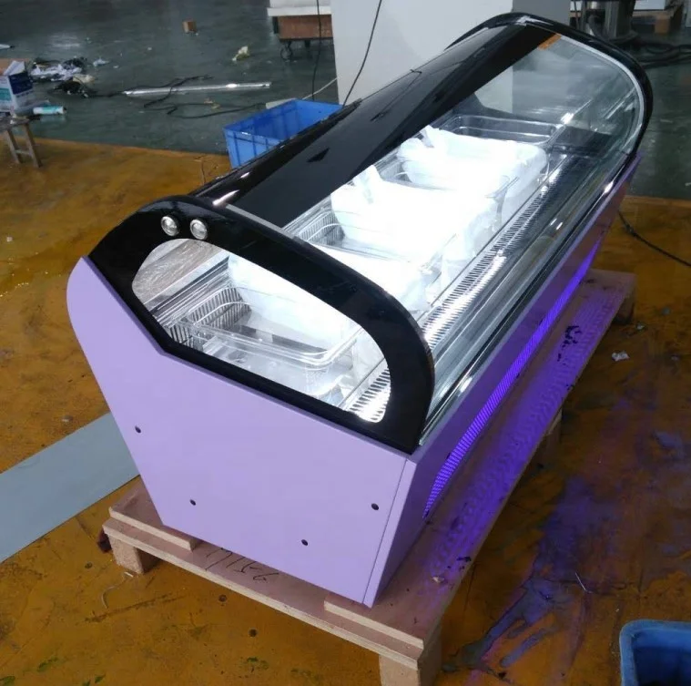 Table top ice cream fridge display freezer Gelato showcase counter