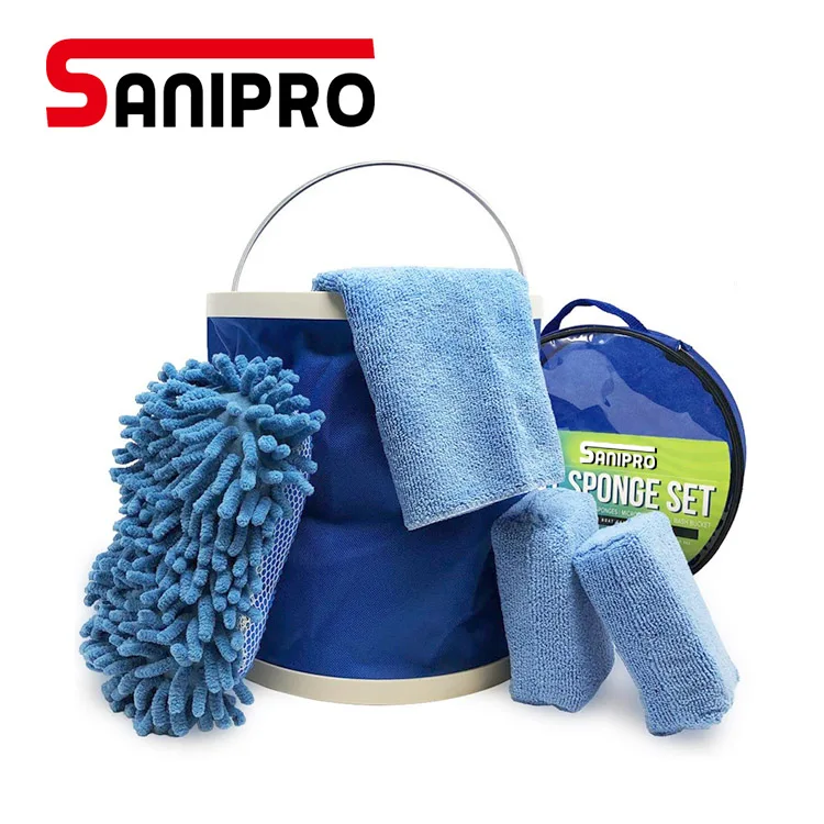  Sanipro микрофибра губка для мытья губки ведро ткани автомобиля набор чистящих средств ухода за автоматический автомобильный рычаг управления очистки ящик