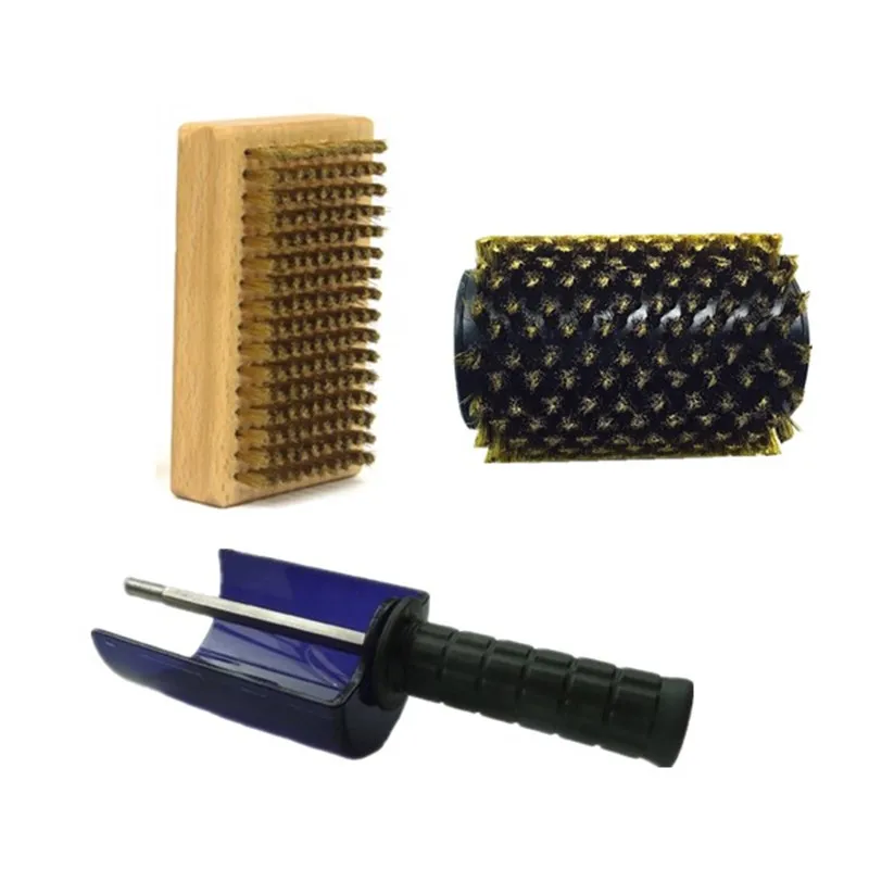 
Source Factory Brass Wooden Block Ski Wax Brush or Brass Ski Roto Brush for Waxing Snowboard 