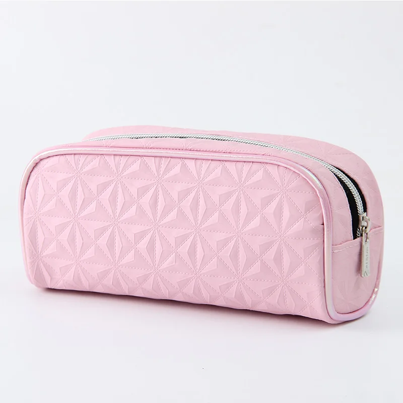 Custom waterproof pu leather diamond plaid shape travel make up brushes lipstick Storage cosmetic bags makeup organizer 2022