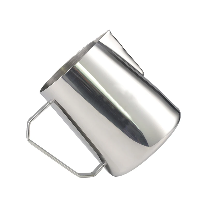Stainless Steel 304 Latte Art Pro Milk Frother 350ml 600ml 12oz Frothing Pitcher with Spout Sharp Modern Design Low Price