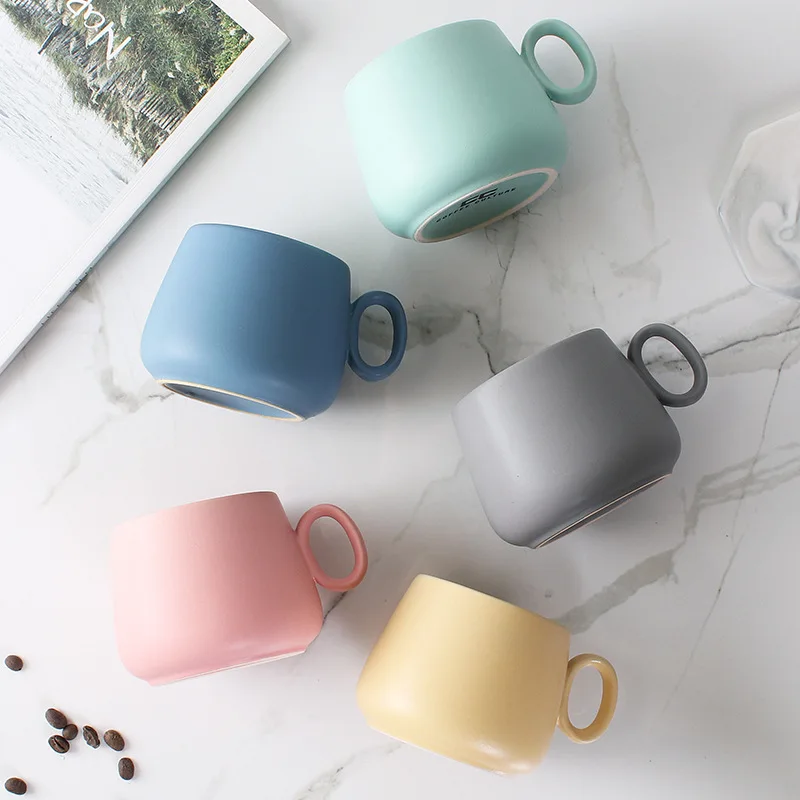 Madou 280 Ml Factory Direct Sale Creativity Matte Ceramic Coffee Mug Milk Afternoon Tea Macarons Breakfast Cups