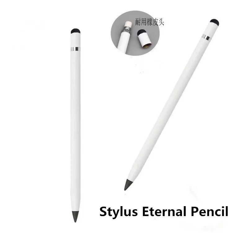 Wholesale Custom Logo Printing Ready To Ship Eternal Metal Pens HB Inkless Pen Pencil Eraser Inside For Writing Drawing