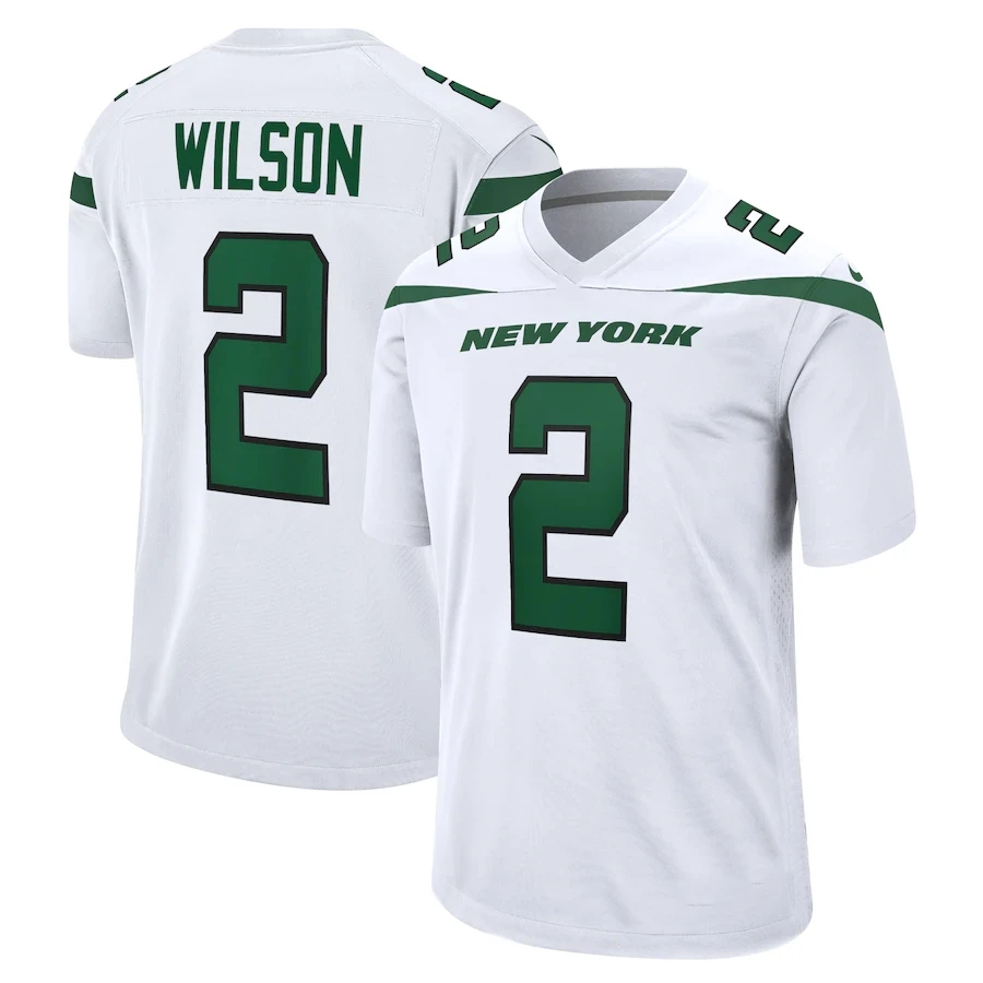 Jet Green Game 2 Wilson 8 Moore 75 Vera-Tucker Stitched American Football Jersey Custom New York City Team Club Uniform