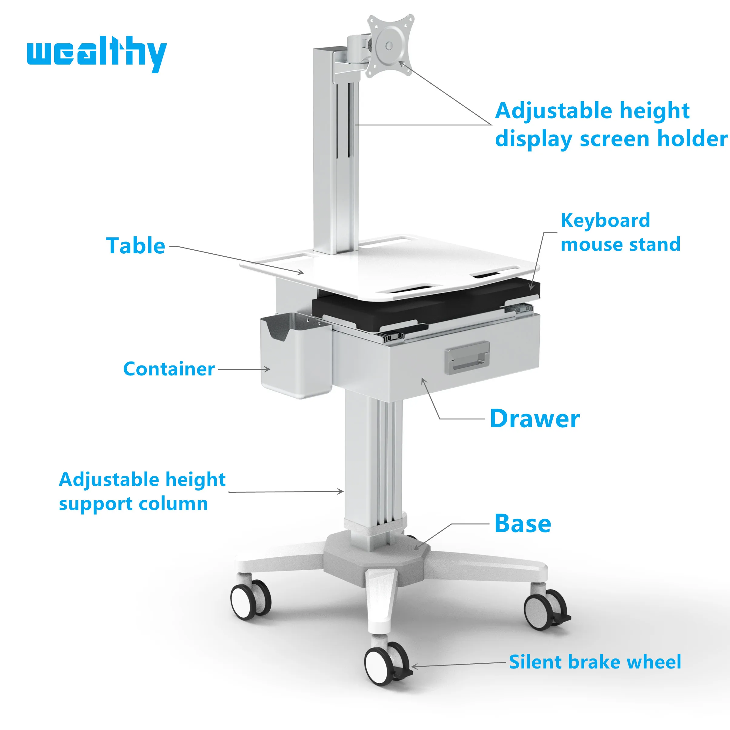 MA-High quality and low price Chinese factory direct sales without intermediary custom medical computer cart