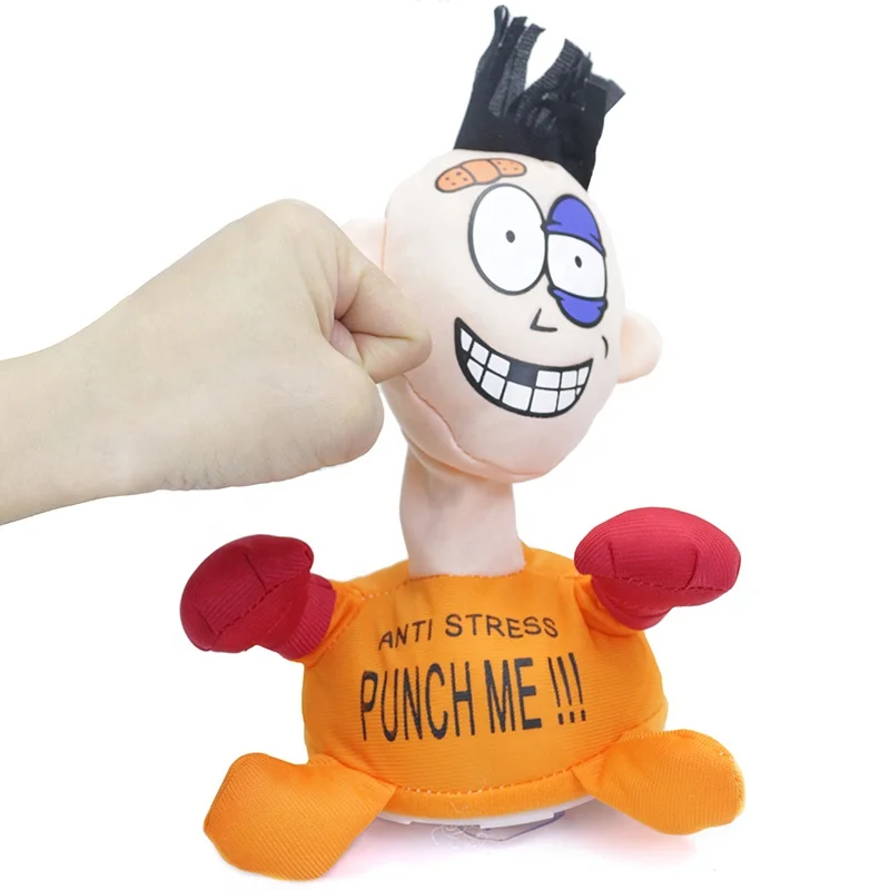 Electric Plush Toy Anti Stress Punch Me Toy Decompression Toys Funny Kids Anti-Stress Adult Decompression Hit Screaming Dolls