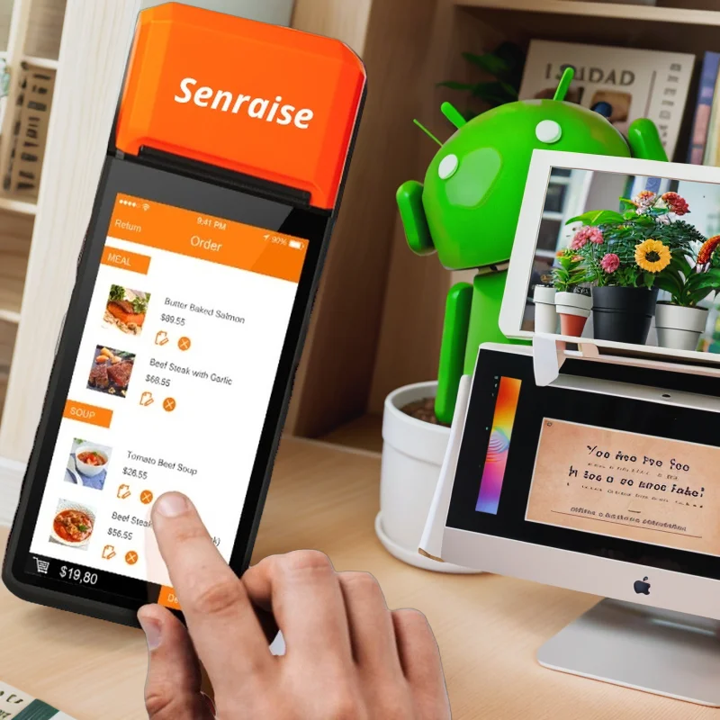 New H10C 5.5inch Handheld Pos Terminal Thermal Printer Point of Sales Portable Handheld Payment POS Machine With Software